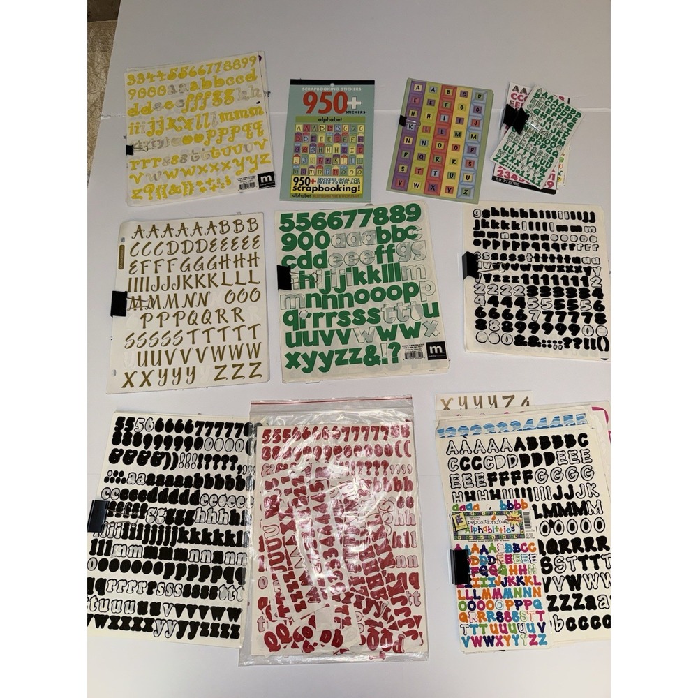 Huge Alphabet Sticker Lot Scrapbooking Letters Numbers Bundle Arts Crafts Fun